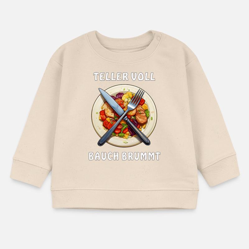 Dinner plate PLATE FULL BELLY BUZZES Baby Sweatshirt by Stanley/Stella