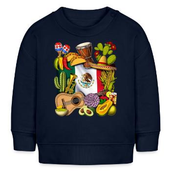 Mexikanisches Erbe - Baby Organic Sweatshirt Baby Changer von Stanley/Stella - Navy - Vorne