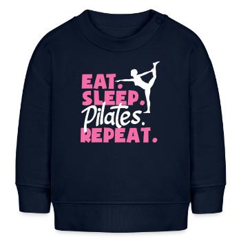 Pilates Eat Sleep Repeat Für Fitnessfans - Baby Organic Sweatshirt Baby Changer von Stanley/Stella - Navy - Vorne