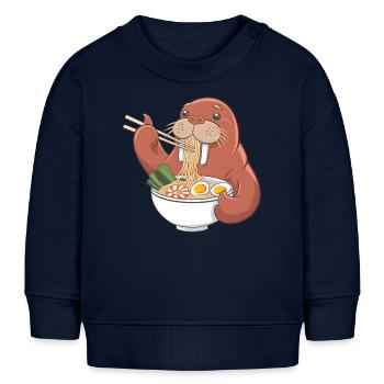 Walross - Baby Organic Sweatshirt Baby Changer von Stanley/Stella - Navy - Vorne