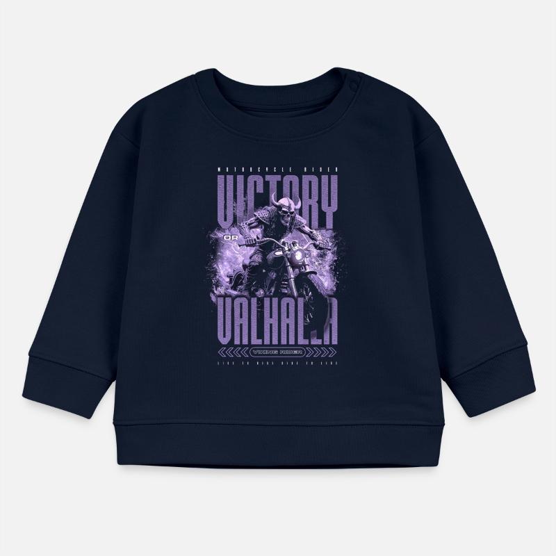 Motorrad Nordische Wikinger Sieg Oder Walhalla Baby Organic Sweatshirt Baby Changer von Stanley/Stella