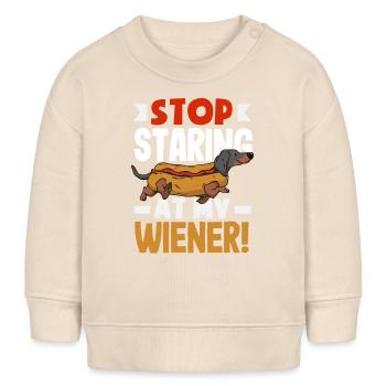 Hot Dog Lover Stop Staring - Baby Sweatshirt by Stanley/Stella - soft Ecru - Front