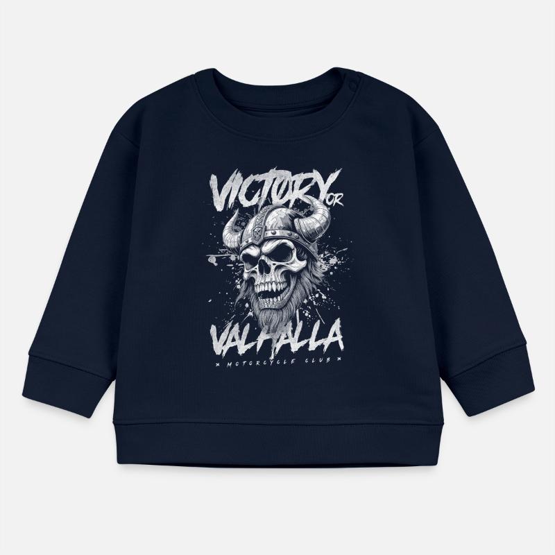 Motorrad Nordische Wikinger Sieg Oder Walhalla Baby Organic Sweatshirt Baby Changer von Stanley/Stella