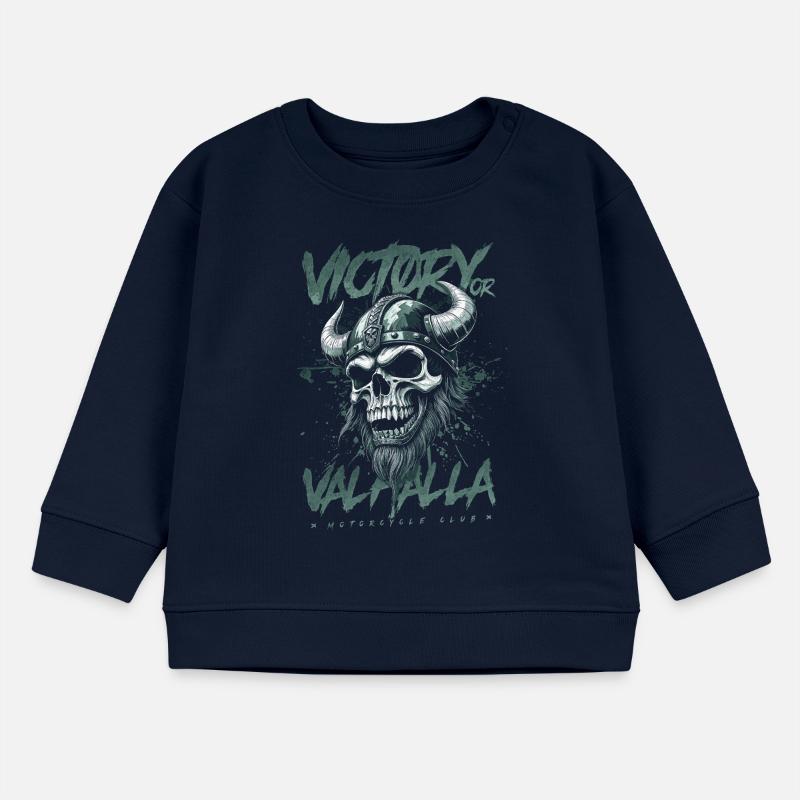 Motorrad Nordische Wikinger Sieg Oder Walhalla Baby Organic Sweatshirt Baby Changer von Stanley/Stella