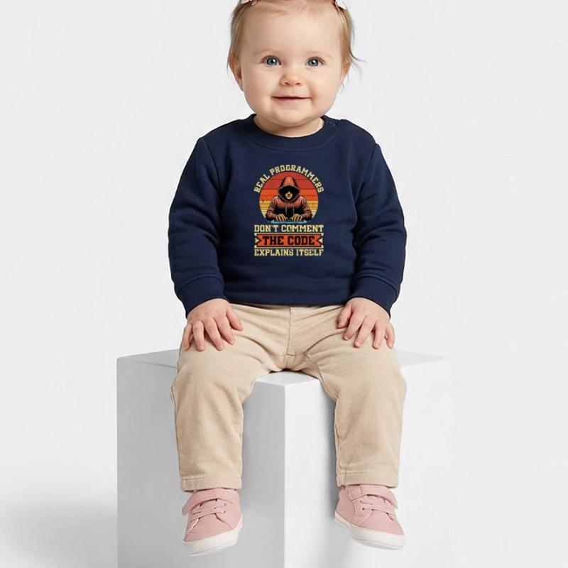 Coder Real Programmers Don't Comment Web Developer Baby Organic Sweatshirt Baby Changer von Stanley/Stella