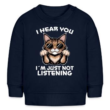 Maine Coon Spruch Lustiges Maine Coon Geschenk - Baby Organic Sweatshirt Baby Changer von Stanley/Stella - Navy - Vorne