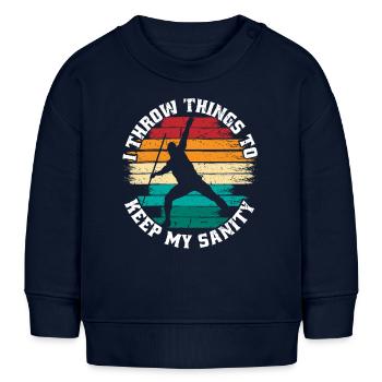 Javelot Je lance des choses pour garder ma santé mentale - Sweat bébé bio Stanley/Stella - bleu marine - Devant