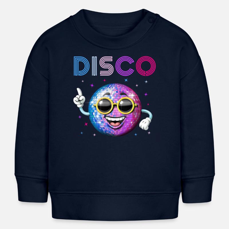 Boule disco - Sweat bébé bio Stanley/Stella - bleu marine
