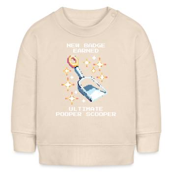 Pooper-Scooper Abzeichen | Tierheim Alltag Gassi - Baby Organic Sweatshirt Baby Changer von Stanley/Stella - Natur - Vorne