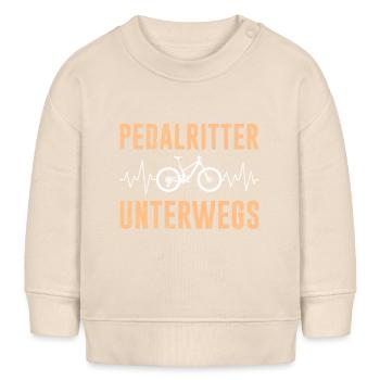 Radfahrer PEDAL RITTER UNTERWEGS Radeln Lustig - Baby Organic Sweatshirt Baby Changer von Stanley/Stella - Natur - Vorne
