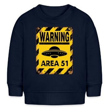 Area 51 UFO Warning – Enter at Your Own Risk - Baby Sweatshirt by Stanley/Stella - navy - Front