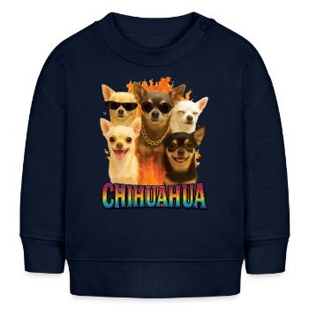 Chihuahua - Baby Organic Sweatshirt Baby Changer von Stanley/Stella - Navy - Vorne