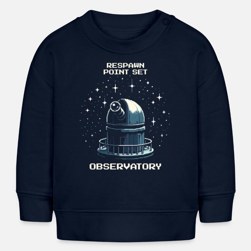 Point de réapparition : Observatoire | Observation de l’astronomie - Sweat bébé bio Stanley/Stella - bleu marine