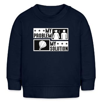Passionné de montgolfière Mon problème Mon papa pictogramme - Sweat bébé bio Stanley/Stella - bleu marine - Devant