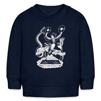 Open-Air Shirt: Geisha with vinyls at the DJ booth - Baby Sweatshirt by Stanley/Stella - navy - Front