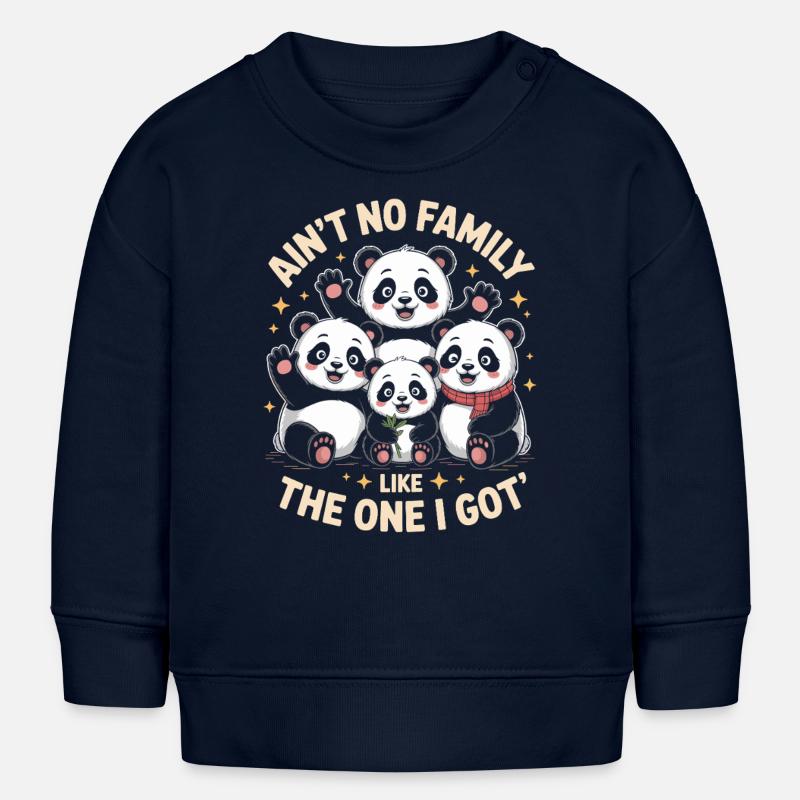 Pas de famille comme la mienne - de mignons pandas - Sweat bébé bio Stanley/Stella - bleu marine