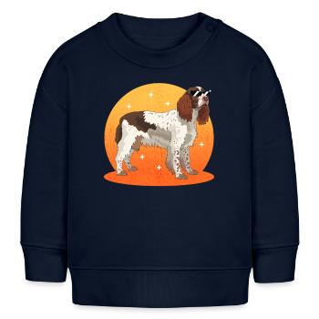Anglais Springer Spaniel Chien Cadeaux - Sweat bébé bio Stanley/Stella - bleu marine - Devant