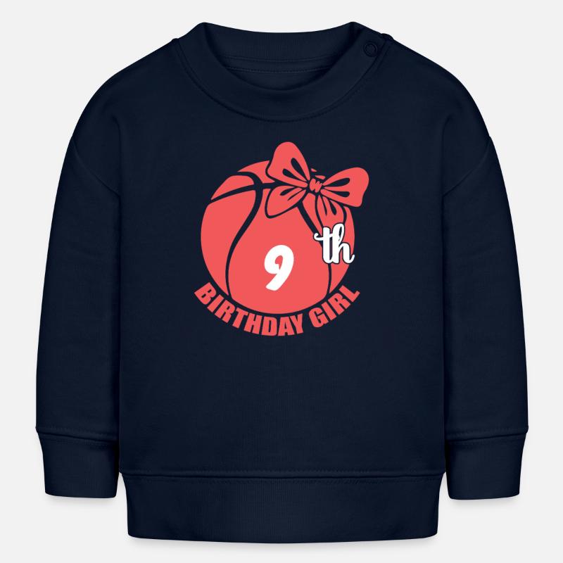 Basket-ball 9e anniversaire Basketteur - Sweat bébé bio Stanley/Stella - bleu marine