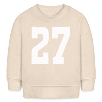Ziffern 27 Kontrast-Design - Baby Organic Sweatshirt Baby Changer von Stanley/Stella - Natur - Vorne