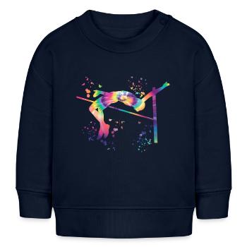Hochspringer Wasserfarben Hochsprung - Baby Organic Sweatshirt Baby Changer von Stanley/Stella - Navy - Vorne