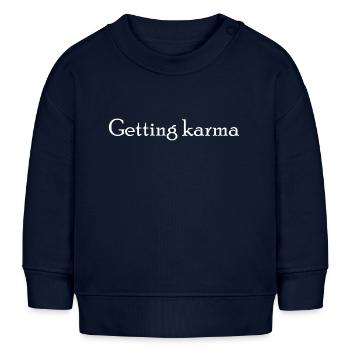 Getting karma, lettering white - Baby Sweatshirt by Stanley/Stella - navy - Front