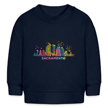 Sacramentan Colorful Skyline Sacramento - Sweat bébé bio Stanley/Stella - bleu marine - Devant