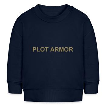 Lustige Sprüche über Plot Armor im Kino - Baby Organic Sweatshirt Baby Changer von Stanley/Stella - Navy - Vorne