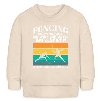 Funny Fencing Athlete Coach Combat Sports Sword - Baby Organic Sweatshirt Baby Changer von Stanley/Stella - Natur - Vorne