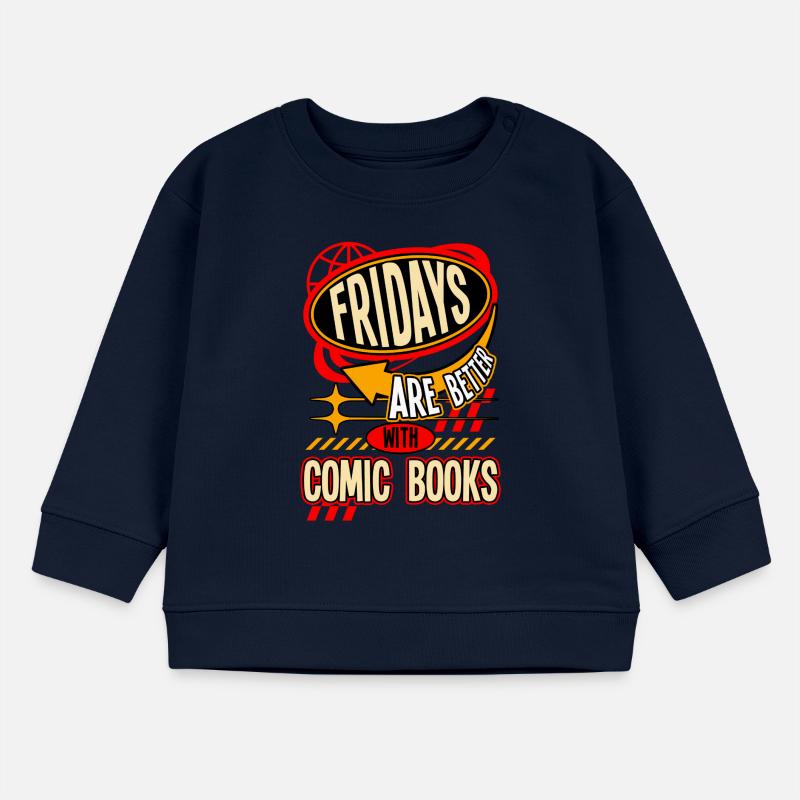 Freitage sind besser mit Comics Fun Design Baby Organic Sweatshirt Baby Changer von Stanley/Stella