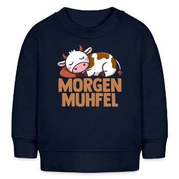 cow farmer farmer morning mill - Baby Sweatshirt by Stanley/Stella - navy - Front