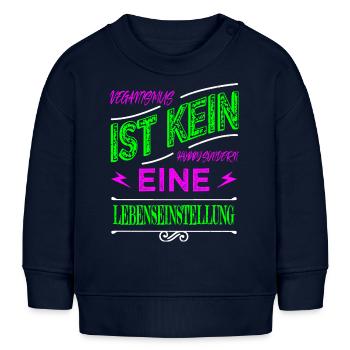 geburtstagsgeschenkidee bday veganer gesundheit - Baby Organic Sweatshirt Baby Changer von Stanley/Stella - Navy - Vorne