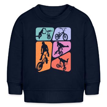 BMX Cascades Vélo Tricks Filles Vélo BMX Enfants - Sweat bébé bio Stanley/Stella - bleu marine - Devant