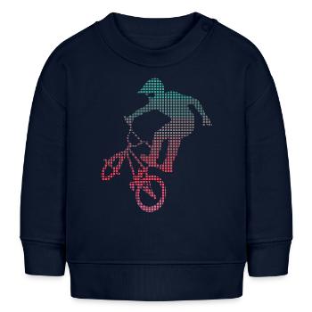 BMX Cascades Bike Tricks Vélo pixelisé BMX - Sweat bébé bio Stanley/Stella - bleu marine - Devant