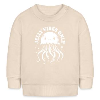 Jelly Vibes only - Méduses avec tentacules - Sweat bébé bio Stanley/Stella - écru doux - Devant