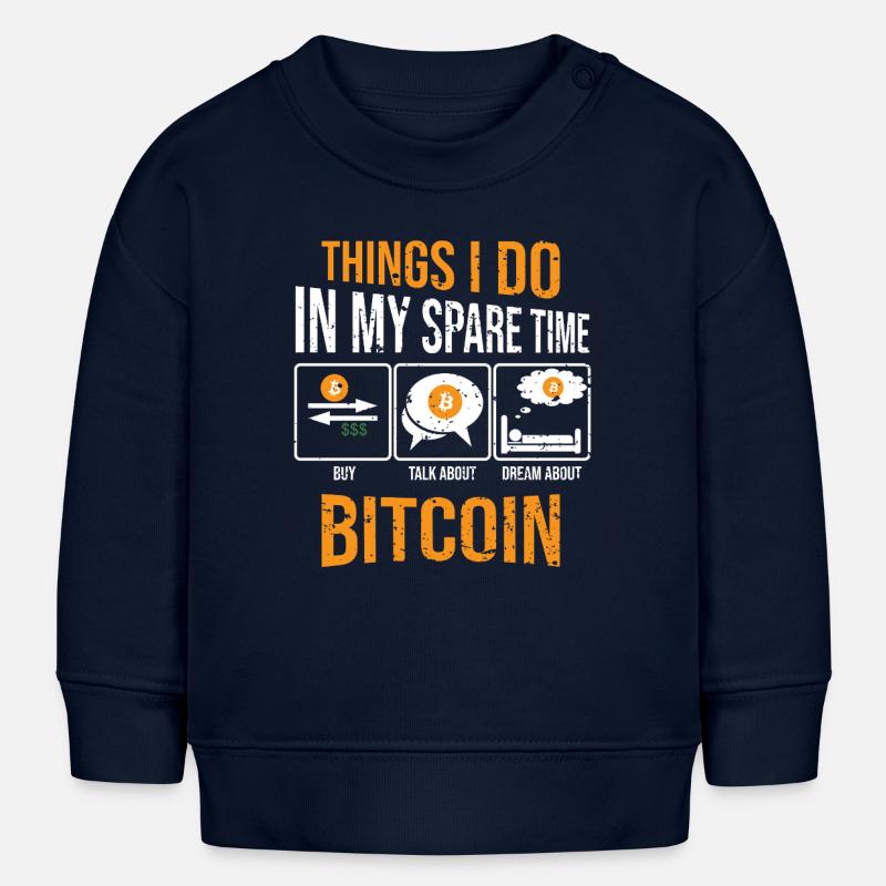 Bitcoin Miner Crypto - Sweat bébé bio Stanley/Stella - bleu marine