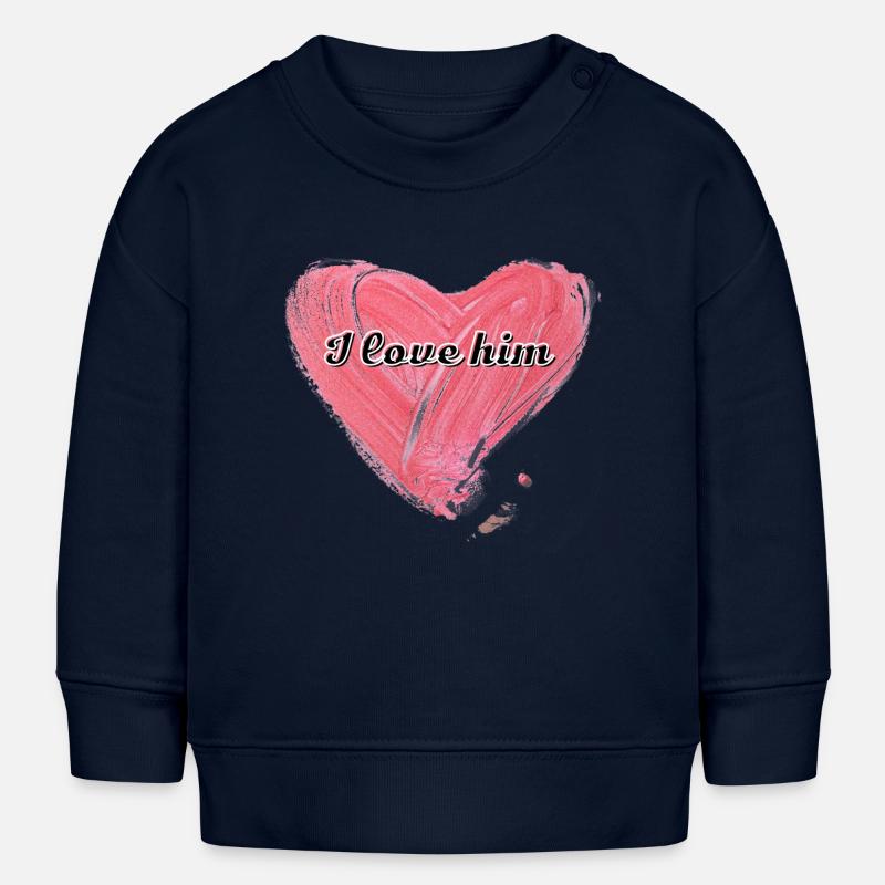 Je l’aime | L’amour | Saint-Valentin - Sweat bébé bio Stanley/Stella - bleu marine