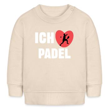 I love padel heart statement player training - Baby Sweatshirt by Stanley/Stella - soft Ecru - Front