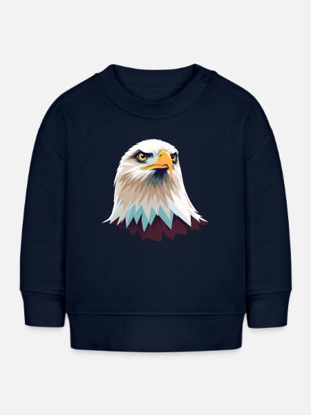 Geometrischer Adlerkopf Illustration - Baby Organic Sweatshirt Baby Changer von Stanley/Stella - Navy
