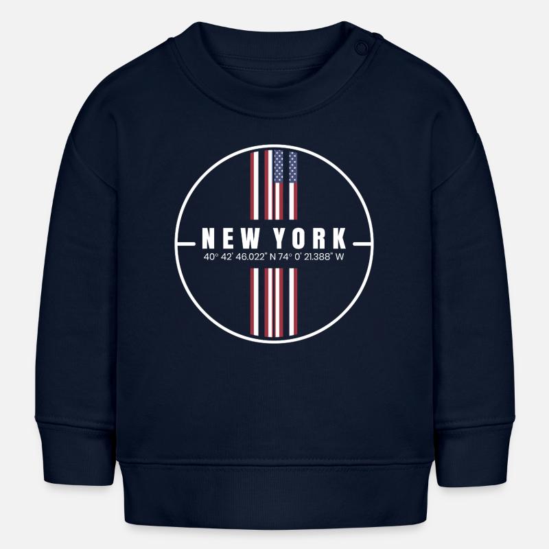 New York Coordinates - Baby Sweatshirt by Stanley/Stella - navy