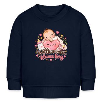 Willkommen kleines Herz - Baby Organic Sweatshirt Baby Changer von Stanley/Stella - Navy - Vorne