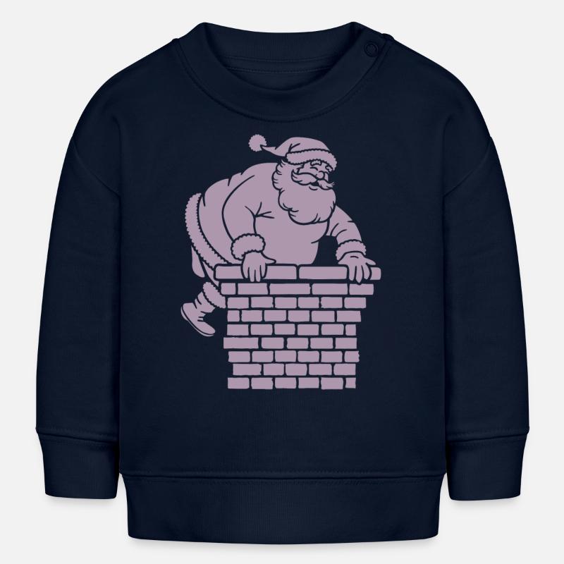 Silhouette du Père Noël Minimaliste - Sweat bébé bio Stanley/Stella - bleu marine