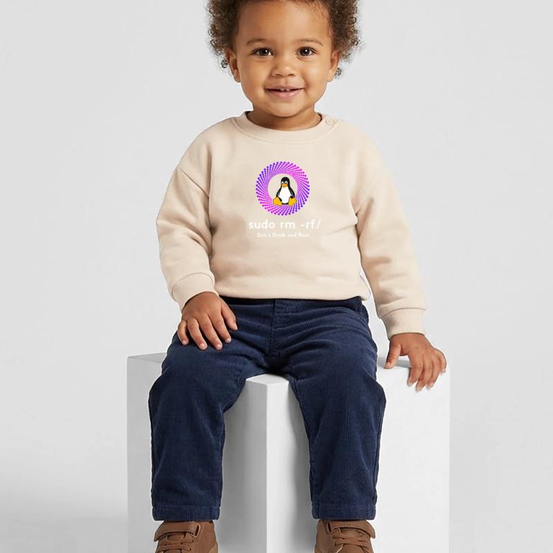 Computer Sys admin Penguin Nerd pc sudo rm -rf cod Baby Sweatshirt by Stanley/Stella