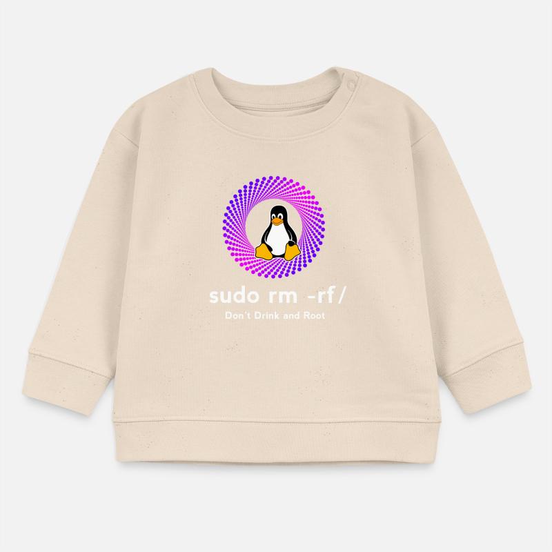 Computer Sys admin Penguin Nerd pc sudo rm -rf cod Baby Sweatshirt by Stanley/Stella