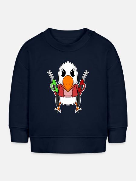 Tankwart Möwe Tankstelle - Baby Organic Sweatshirt Baby Changer von Stanley/Stella - Navy