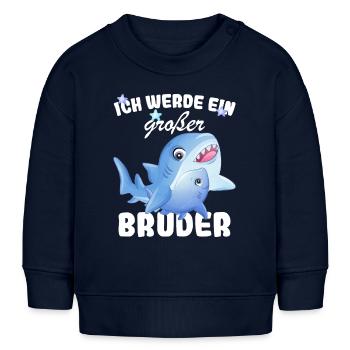 Nachwuchs Verkünden | Ich Werde Großer Bruder 2027 - Baby Organic Sweatshirt Baby Changer von Stanley/Stella - Navy - Vorne