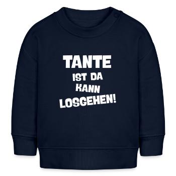 TANTE IST DA KANN LOSGEHEN die coole Tante - Baby Organic Sweatshirt Baby Changer von Stanley/Stella - Navy - Vorne