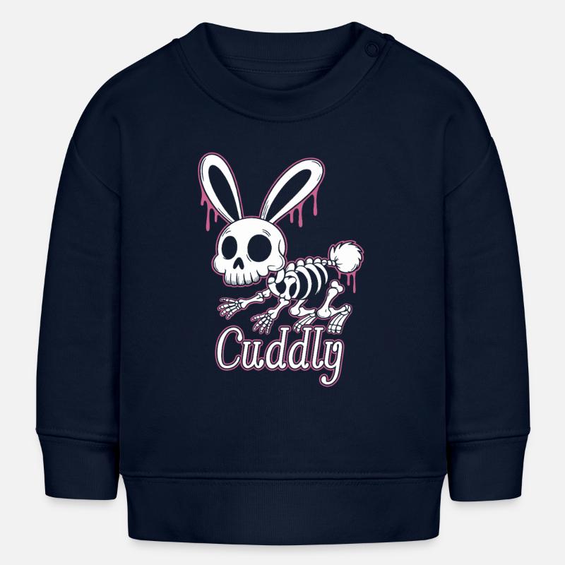 Bone Bunny Câlin Lapin d’Halloween - Sweat bébé bio Stanley/Stella - bleu marine