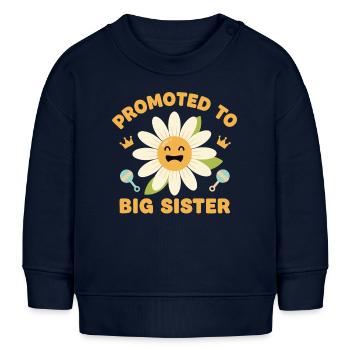 Geschlechterenthüllung zur Babyparty der großen Schwester befördert - Baby Organic Sweatshirt Baby Changer von Stanley/Stella - Navy - Vorne