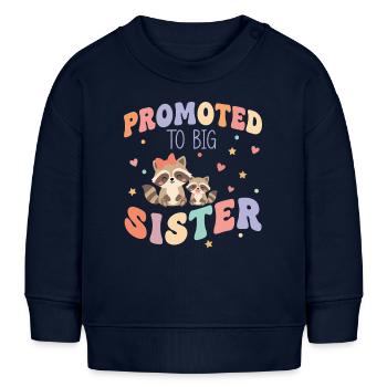 Gender Reveal Babyparty wird zur Big Sister befördert - Baby Organic Sweatshirt Baby Changer von Stanley/Stella - Navy - Vorne