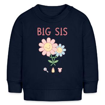 Geschlechterenthüllung: Big Sis Big Sister Babyparty-Team - Baby Organic Sweatshirt Baby Changer von Stanley/Stella - Navy - Vorne